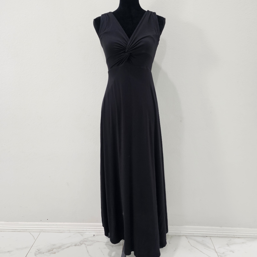 Maeve Black Sweetheart Neck Sleeveless Maxi Dress